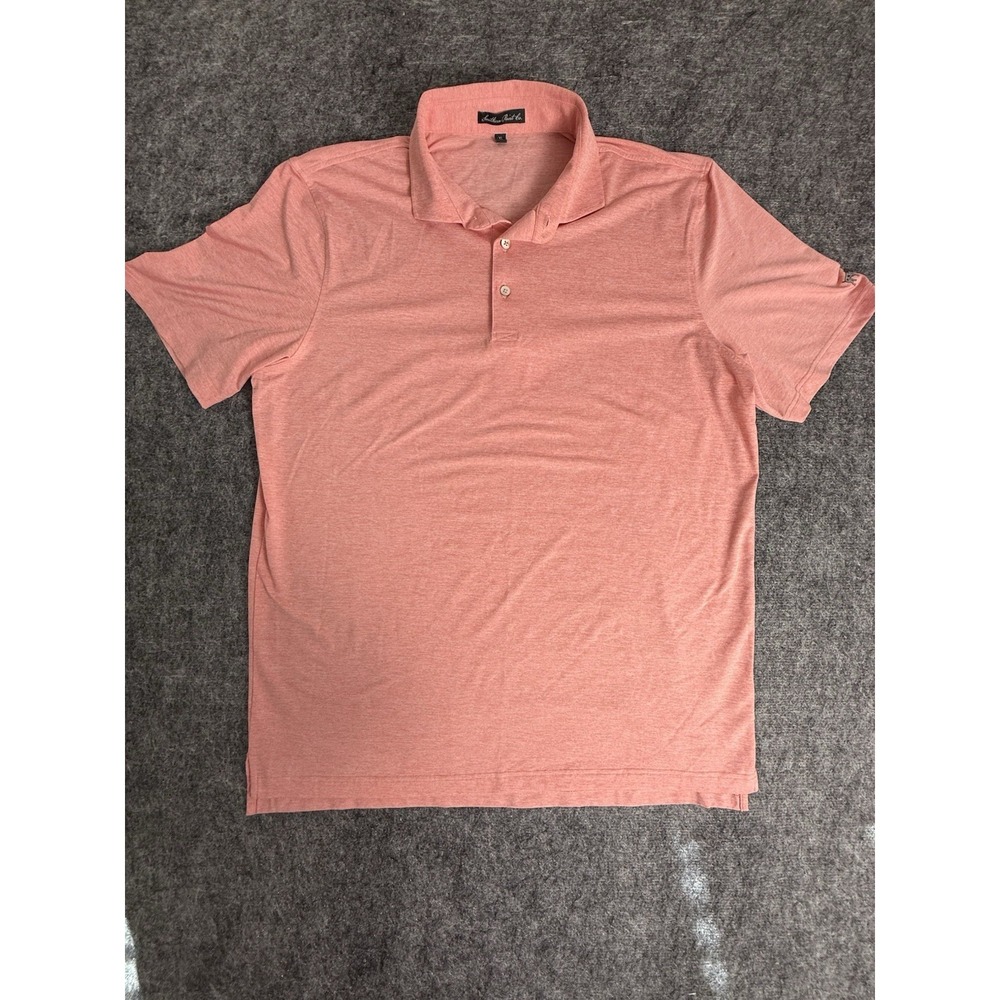 Southern Point Co Polo Shirt Mens XL‎ Heather Salmon Pink Dog Logo Golf Casual
